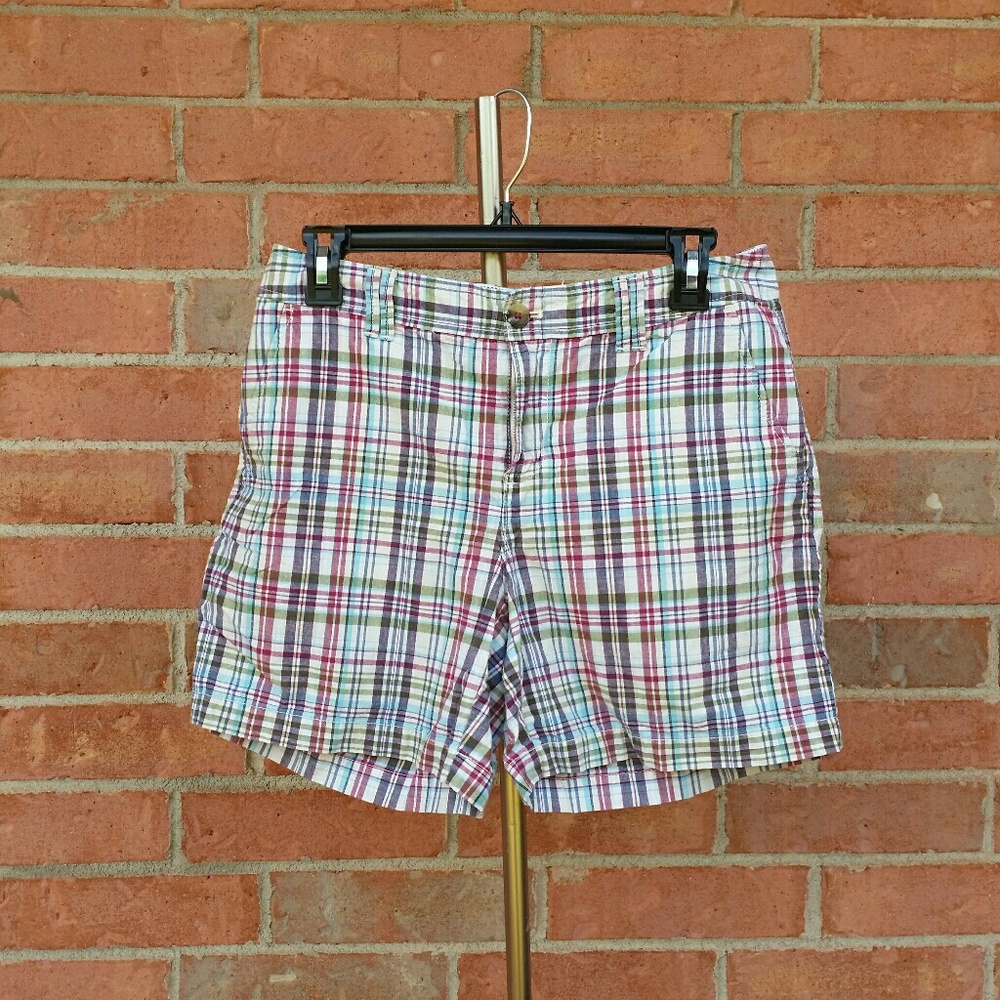 Size 6 GH bass heritage novelty patchwork Madras shorts